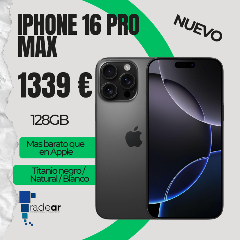 iPhone 16 Pro Max 256GB - Titanio negro/Natural/Blanco