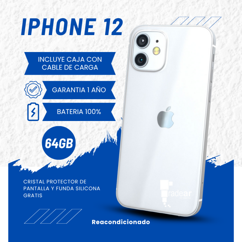 iPhone 12 - 64GB  Bateria 100% - Reacondicionado