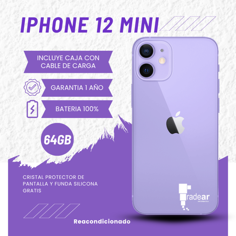 iPhone 12 mini - 64GB Bateria 100% - Reacondicionado