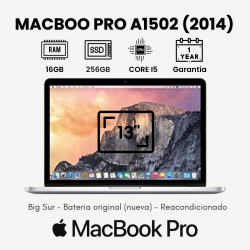 Macbook Pro A1502 (2014) 13" 16/256GB - Reacondicionado