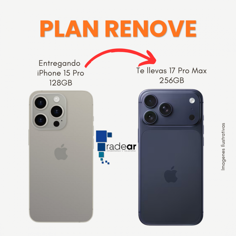 Plan Renove iPhone 17 Pro Max 256GB Plata