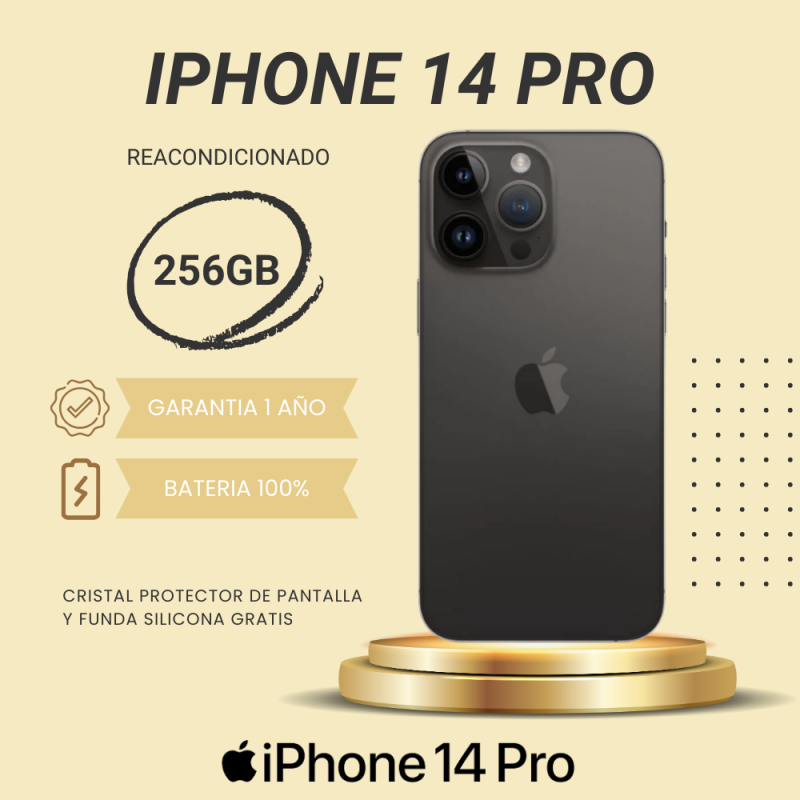 iPhone 14 Pro - 256GB - Bateria 100% - Reacondicionado