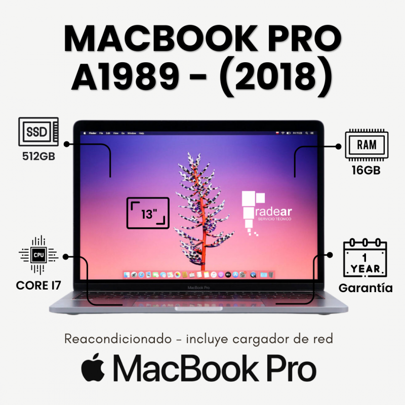 MacBook Pro A1989 COREi7 2018 - Reacondicionado