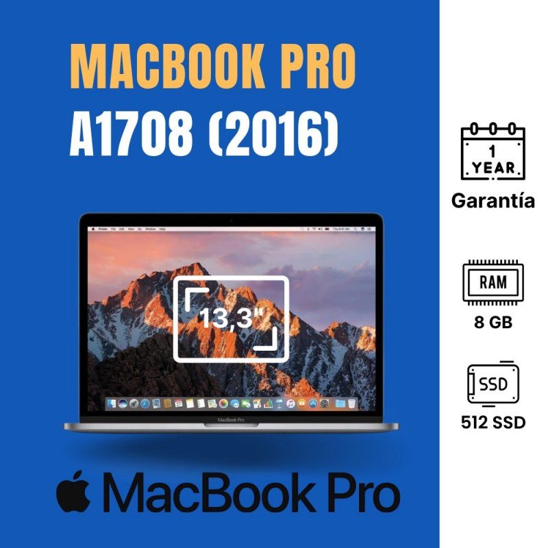 MacBook Pro A1708 (2016) - 8/512GB - (Reacondicionado)